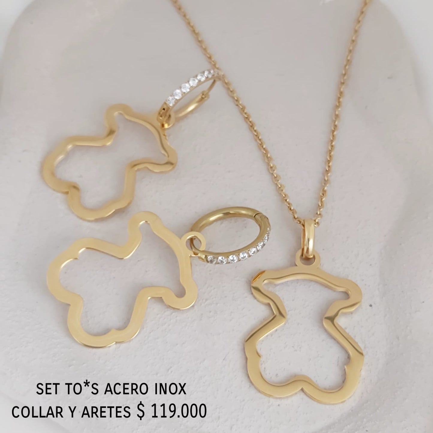 Set to*s acero inox collar y aretes