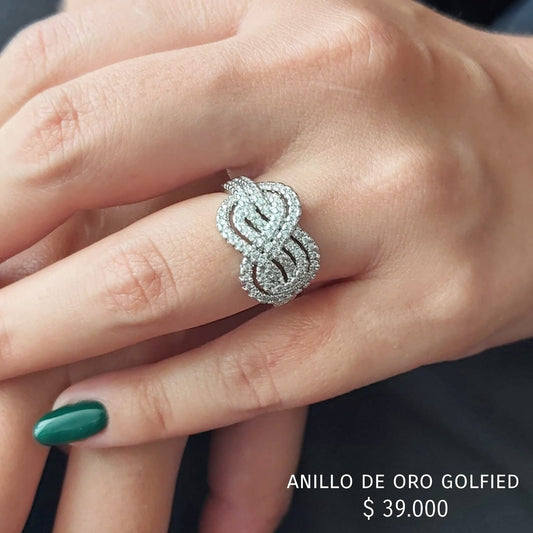 Anillo de oro golfield rodinado