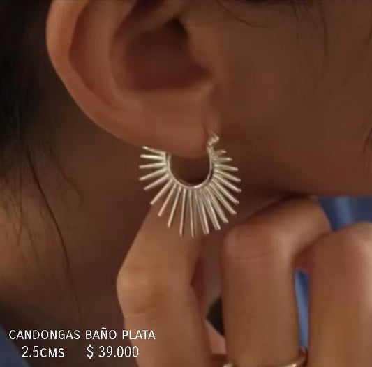Aretes baño plata