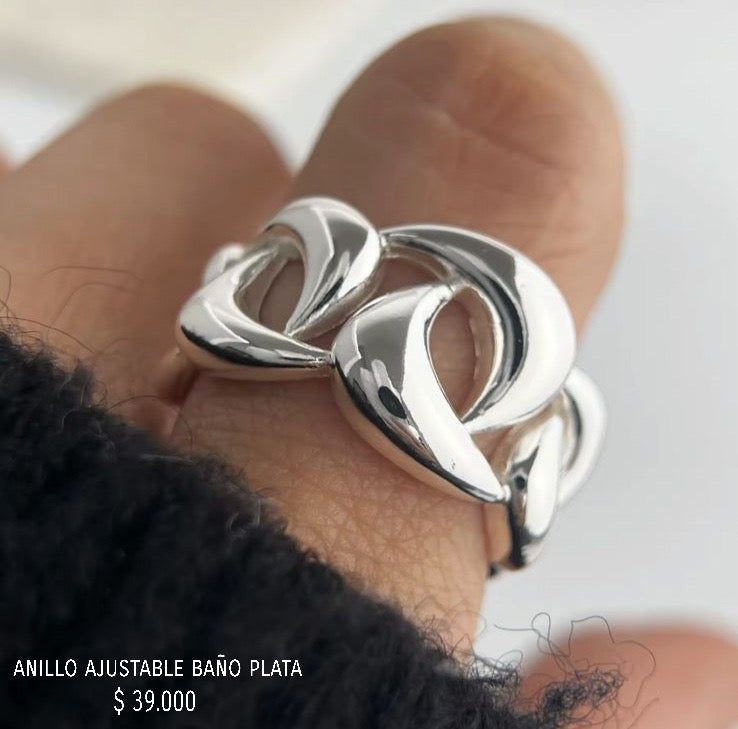Anillo ajustable baño plata