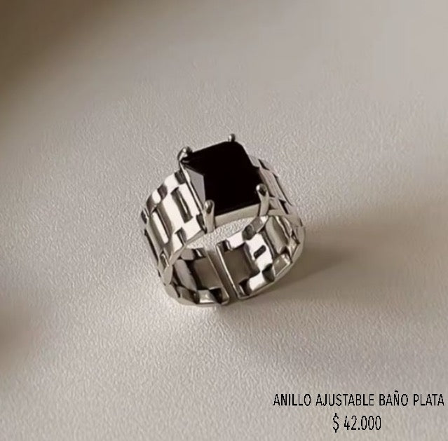 Anillo ajustable baño plata