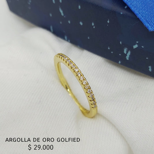 Anillo de oro golfield rodinado