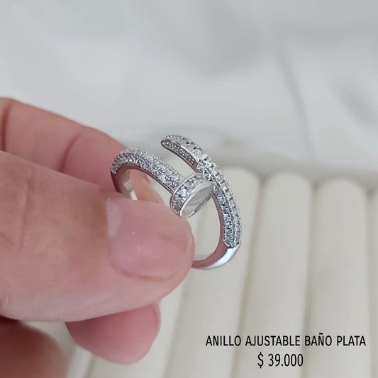 Anillo ajustable baño plata