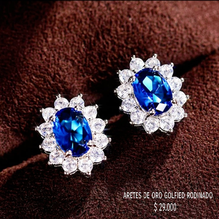 Aretes de oro golfield rodinado