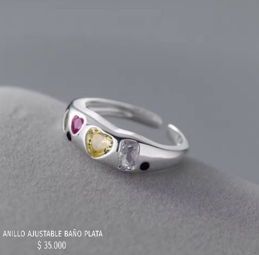 Anillo ajustable baño plata