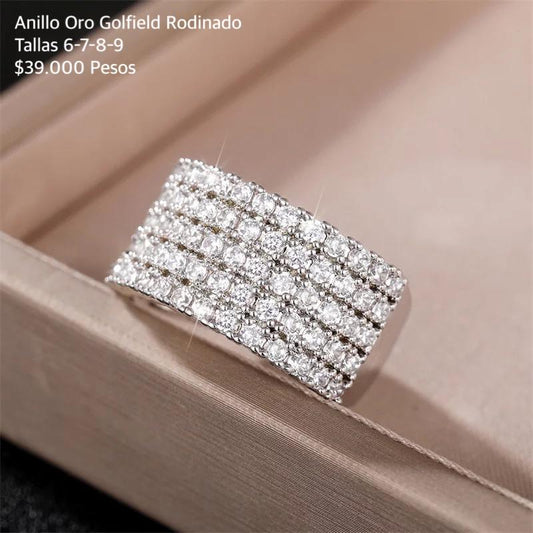 Anillo de oro golfield rodinado