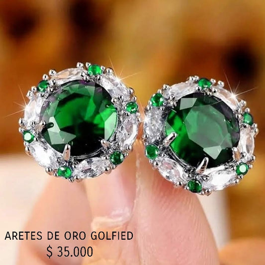 Aretes de oro golfied