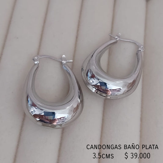 Candongas baño plata