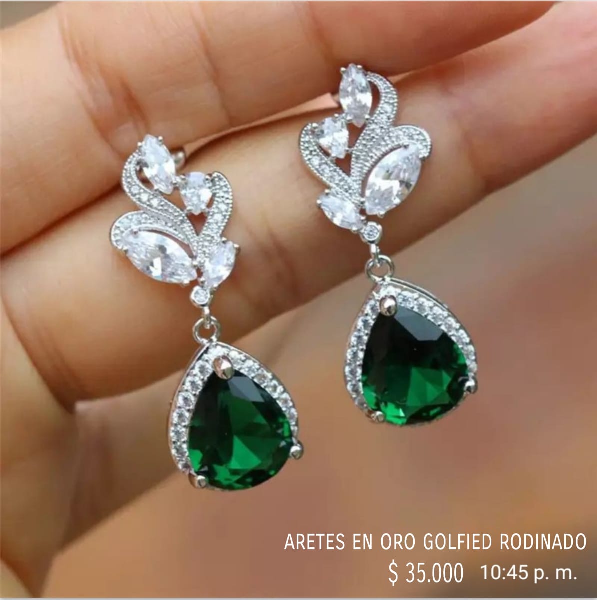 Aretes de oro golfield rodinado