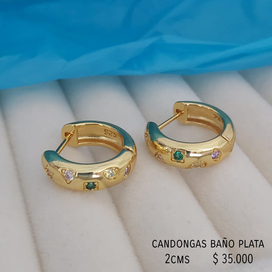 Candongas baño plata