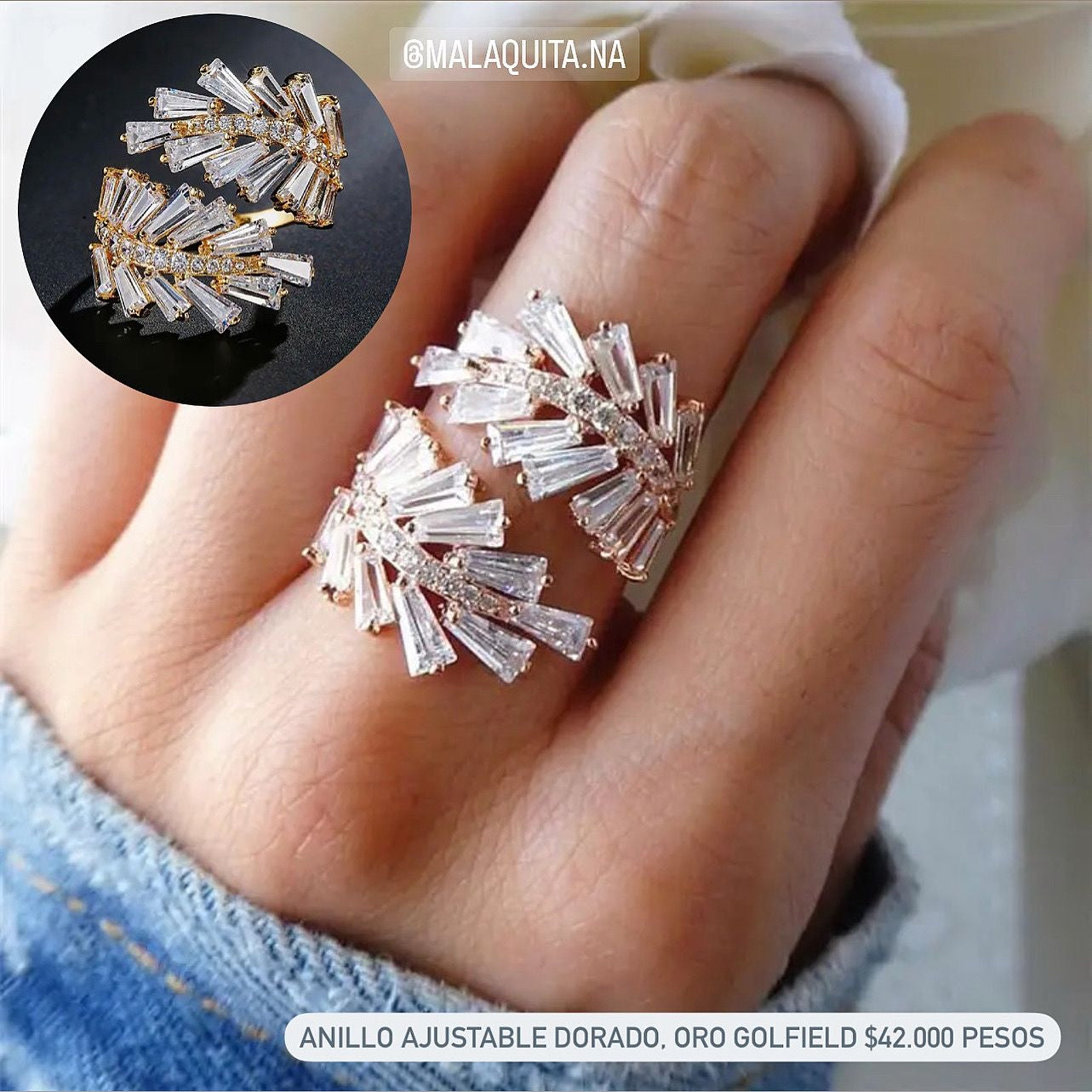 Anillo ajustable de oro golfield