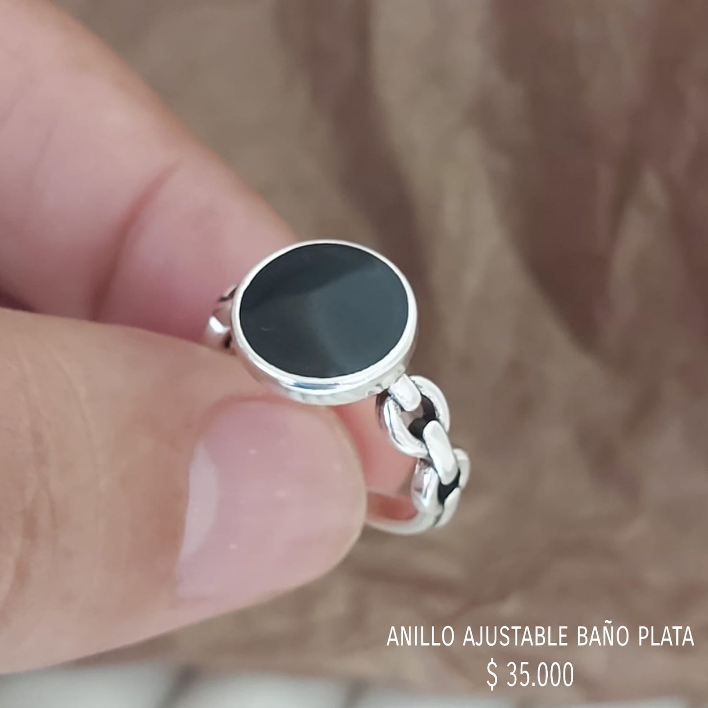 Anillo ajustable baño plata