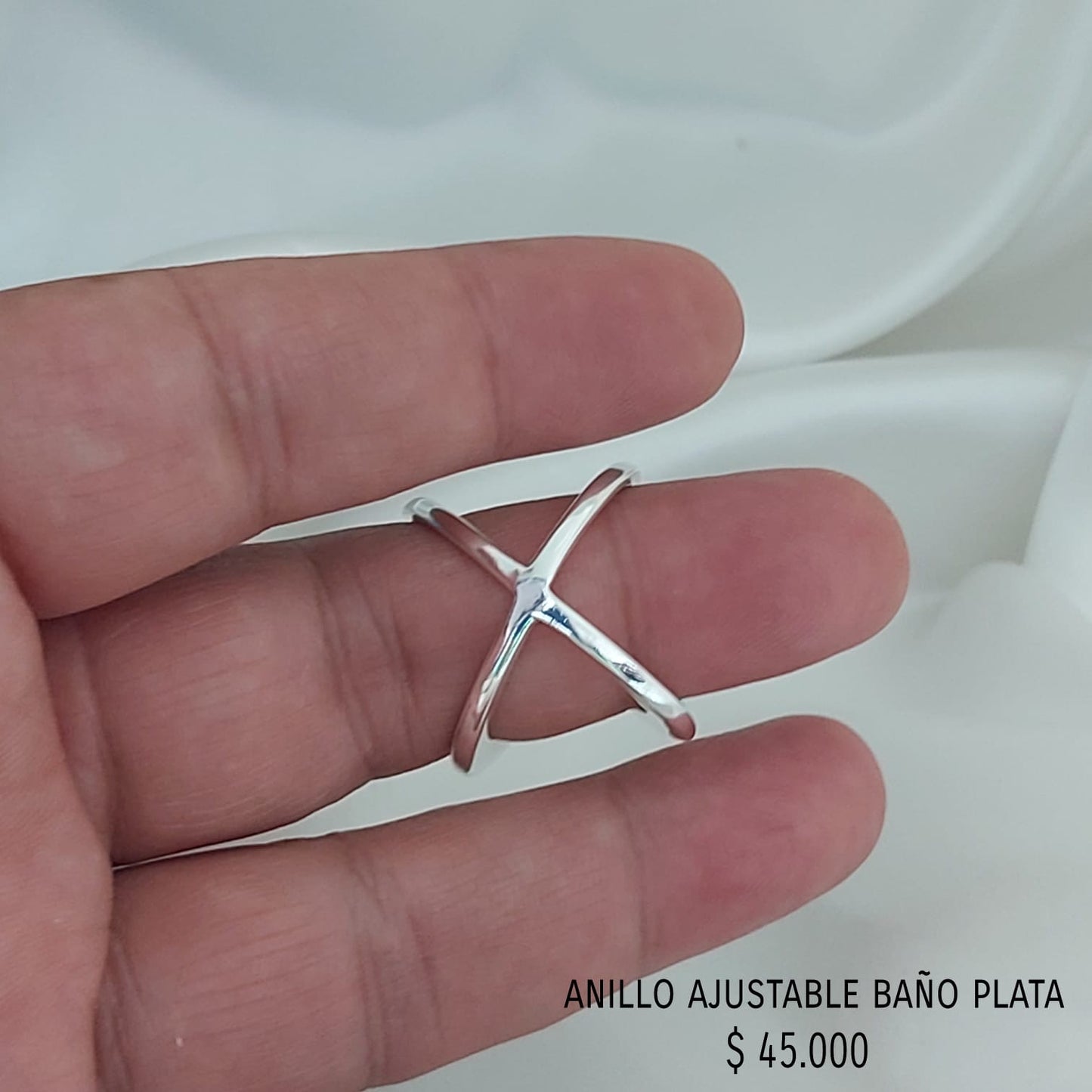 Anillo ajustable baño plata