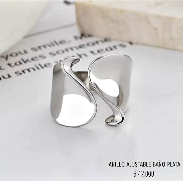 Anillo ajustable baño plata
