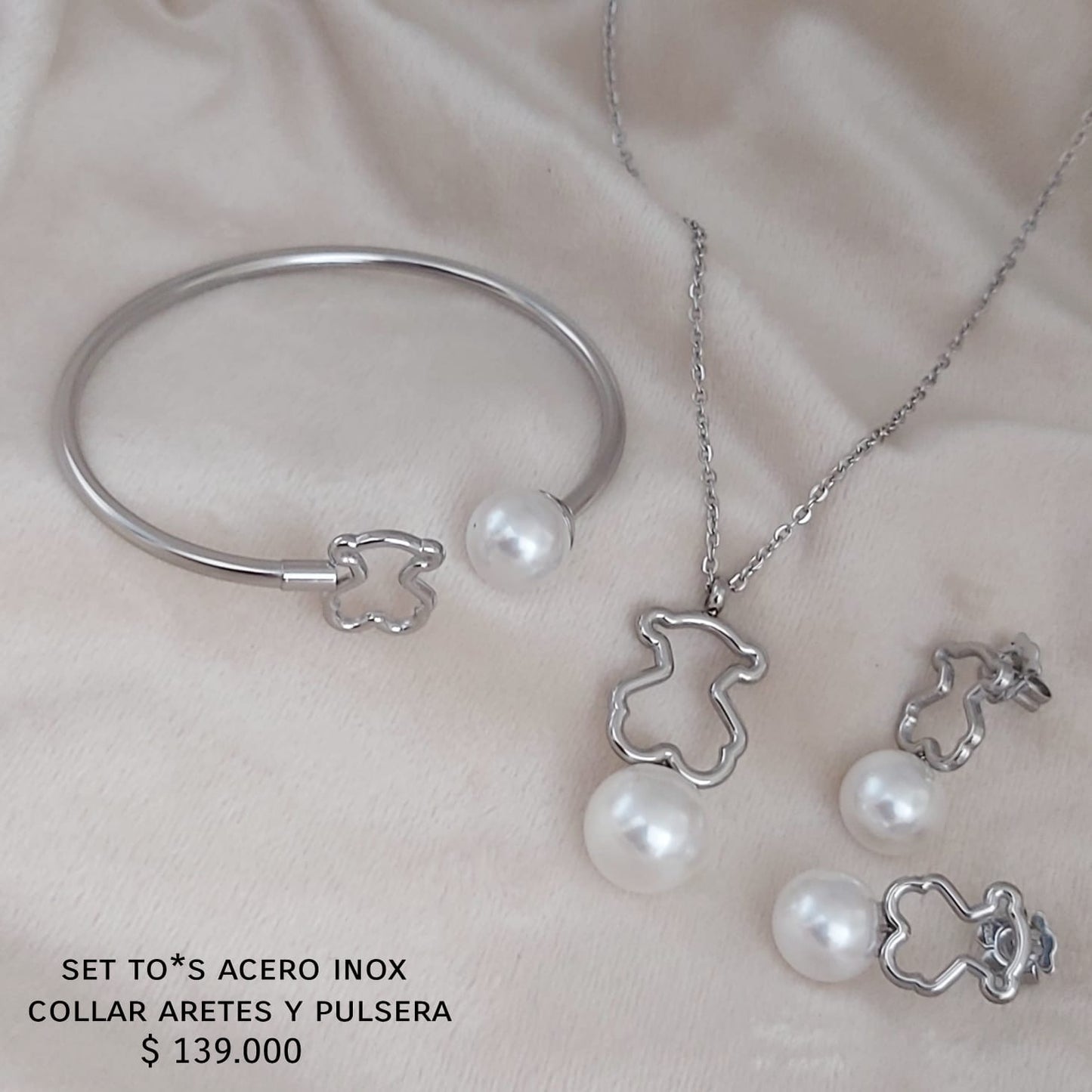 Set to*s acero inox collar aretes pulsera