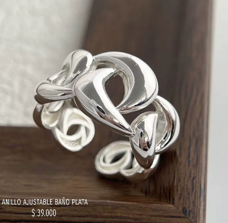 Anillo ajustable baño plata
