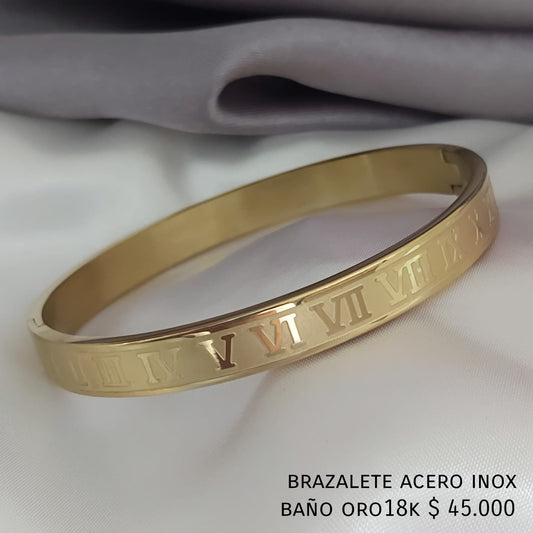 Brazalete acero inox baño oro18k