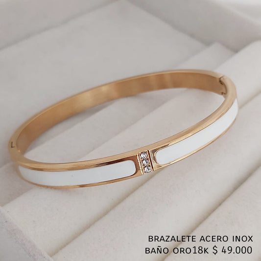 Brazalete acero inox baño oro18k