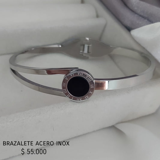 Brazalete acero inox plateado