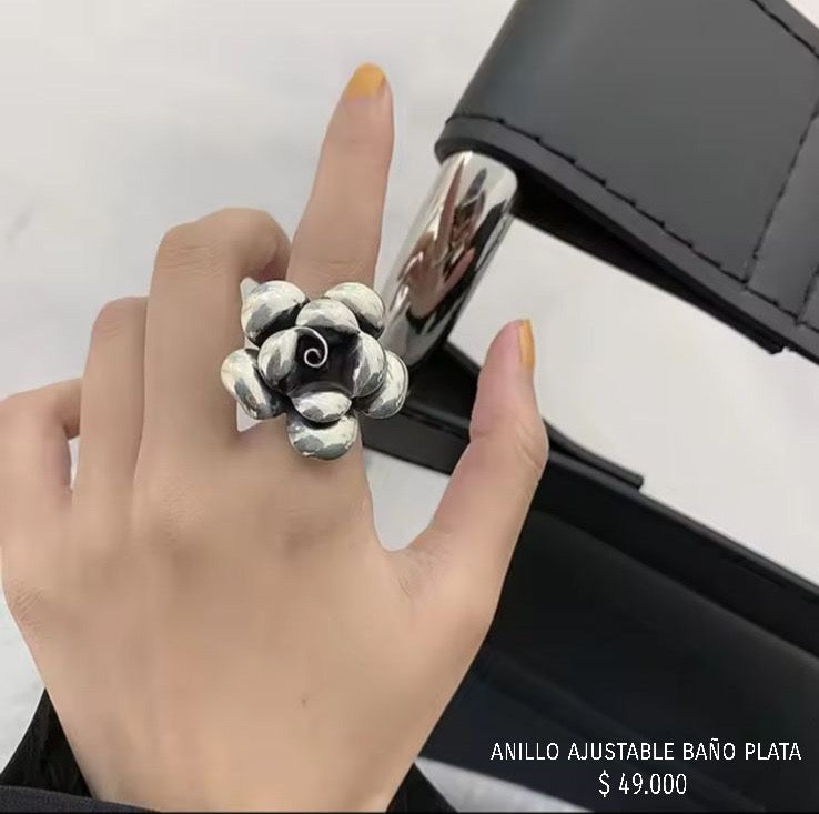 Anillo ajustable baño plata