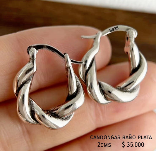 Aretes baño plata