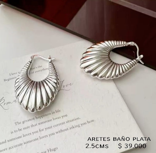 Aretes baño plata