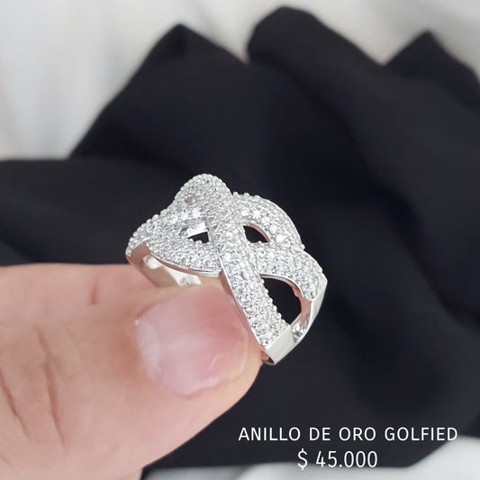 Anillo de oro golfield rodinado