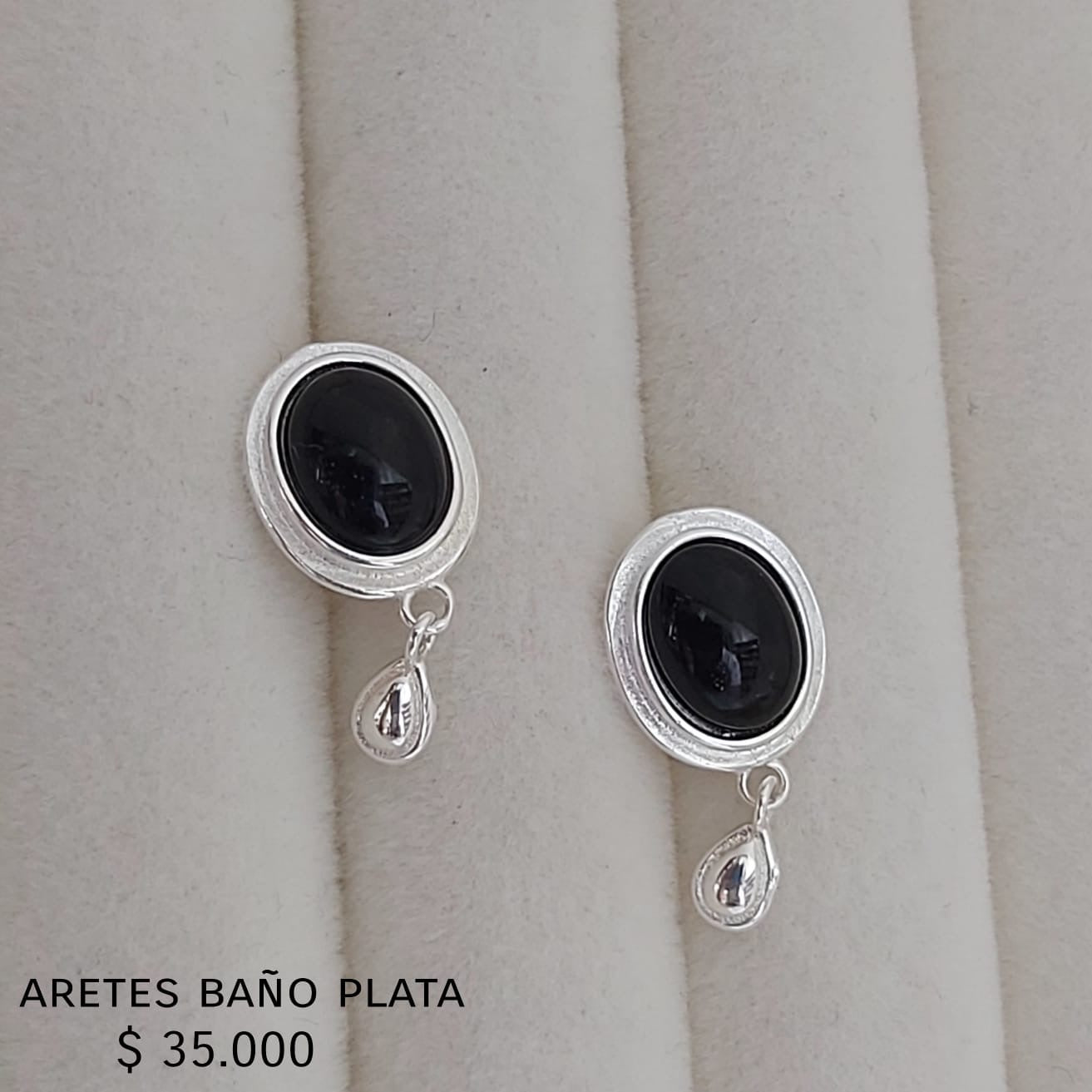 Aretes baño plata