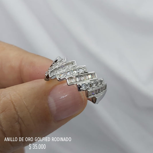 Anillo de oro golfield rodinado