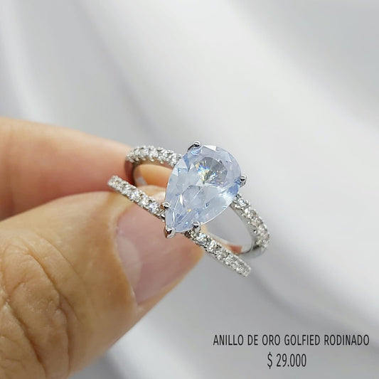 Anillo de oro golfield rodinado