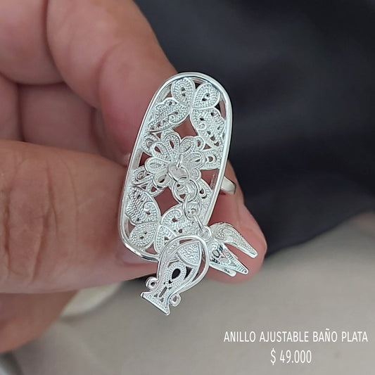 Anillo ajustable baño plata