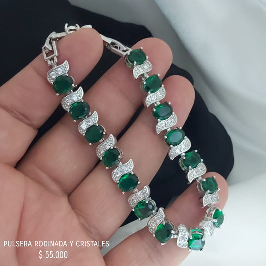 Pulsera y cristales rodinada