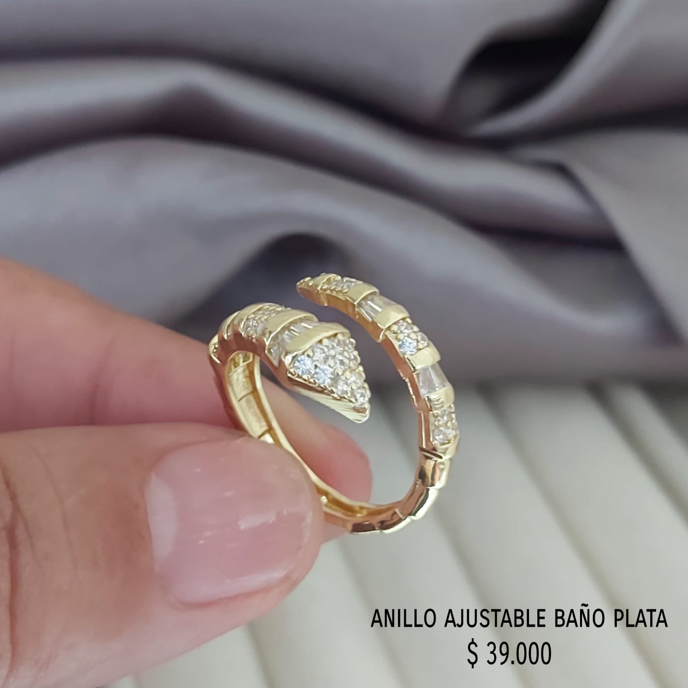 Anillo ajustable baño plata