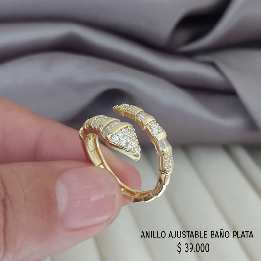 Anillo ajustable baño plata