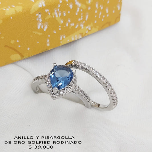 Anillo de oro golfield rodinado