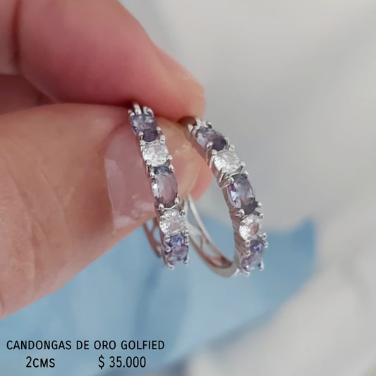 Candongas de oro golfield  (2cms)