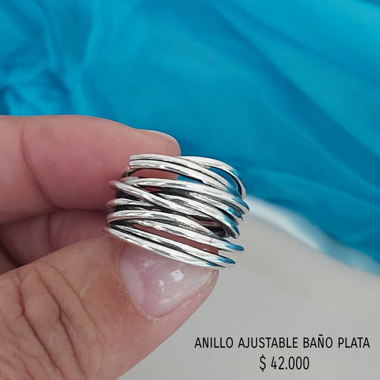 Anillo ajustable baño plata
