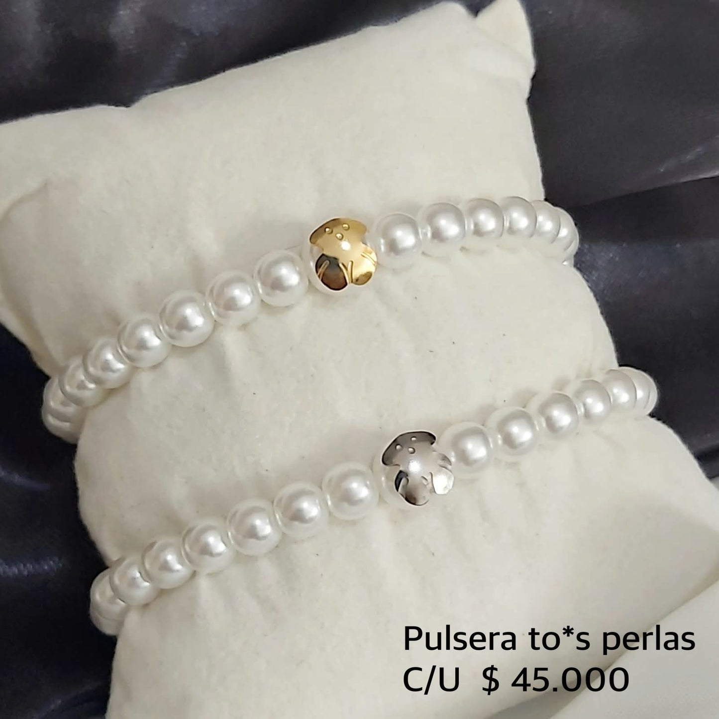 Pulsera to*s perla dorada