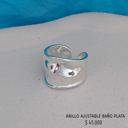 Anillo ajustable con baño plata925