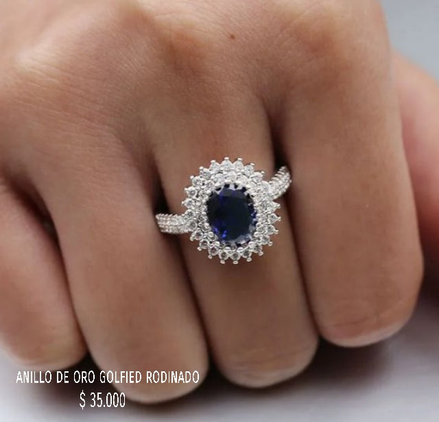 Anillo golfield rodinado con circónes