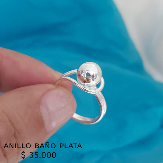 Anillo ajustable con baño de plata925