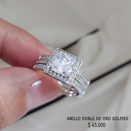 Anillo de oro golfield rodinado