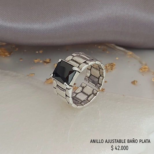 Anillo ajustable baño plata