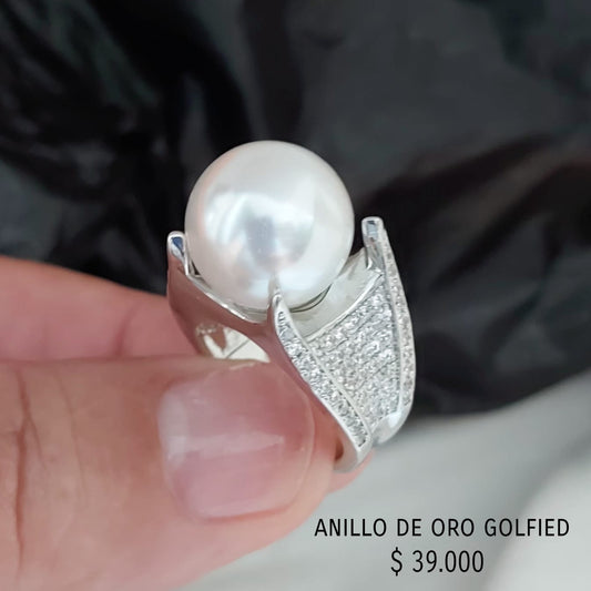 Anillo de oro golfield rodinado