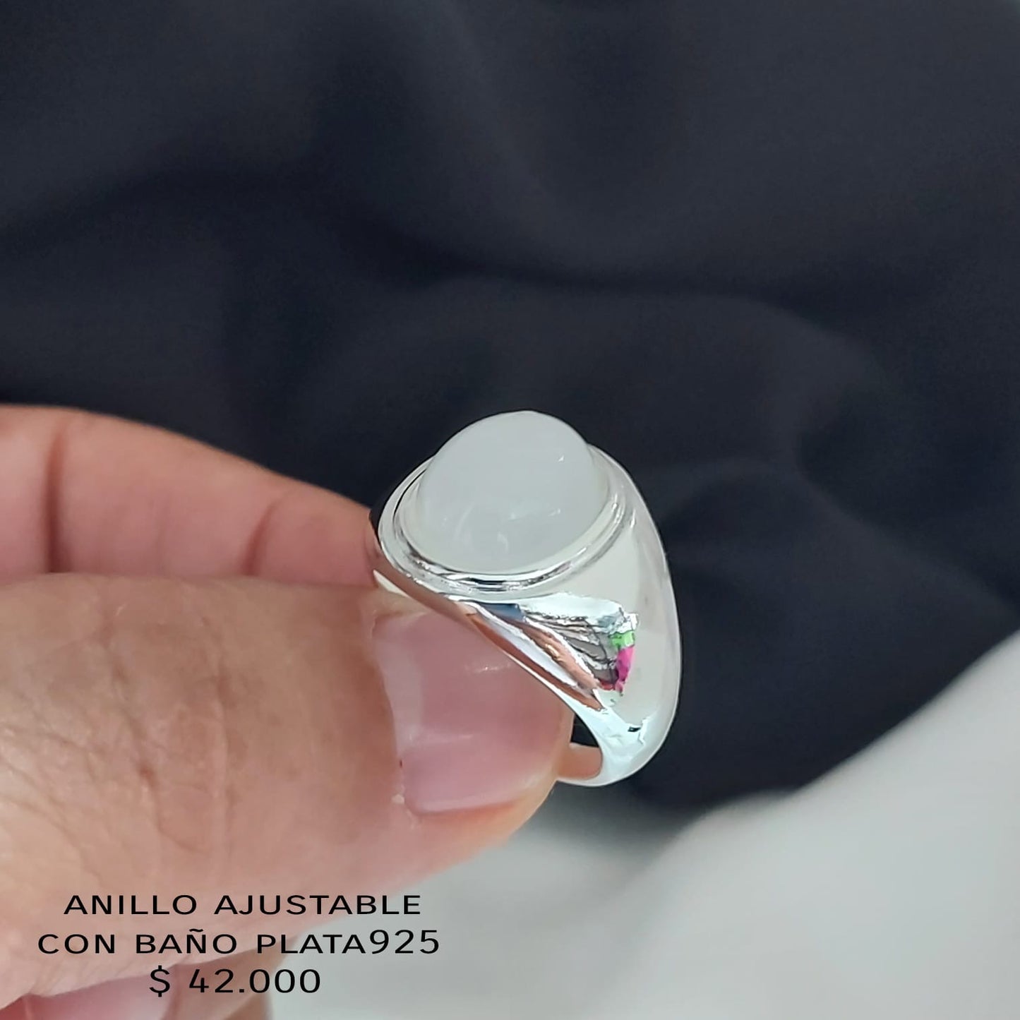 Anillo ajustable con baño plata925