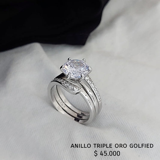 Anillo de oro golfield rodinado