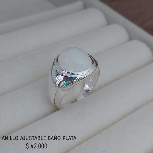 Anillo ajustable con baño plata925