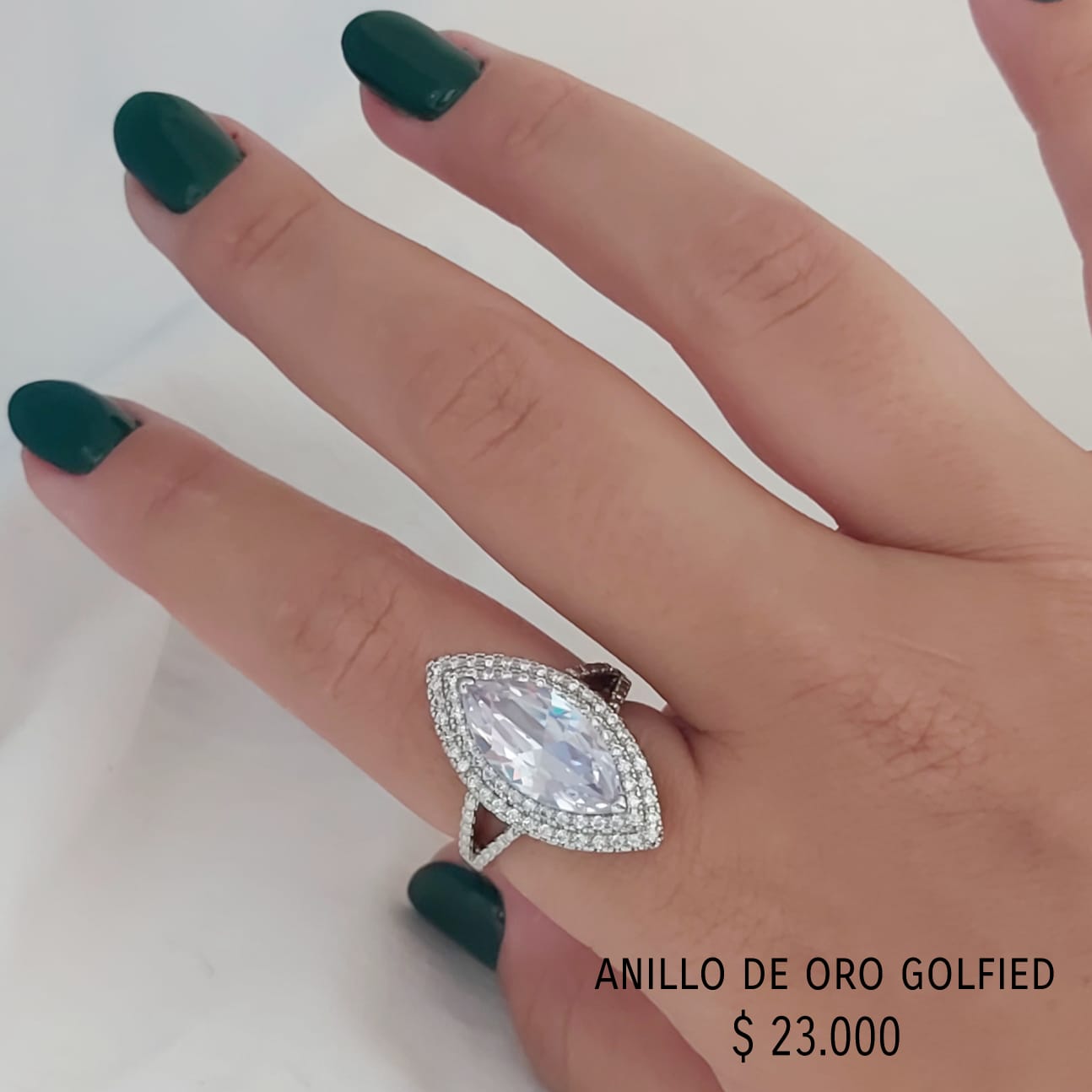 Anillo de oro golfield rodinado