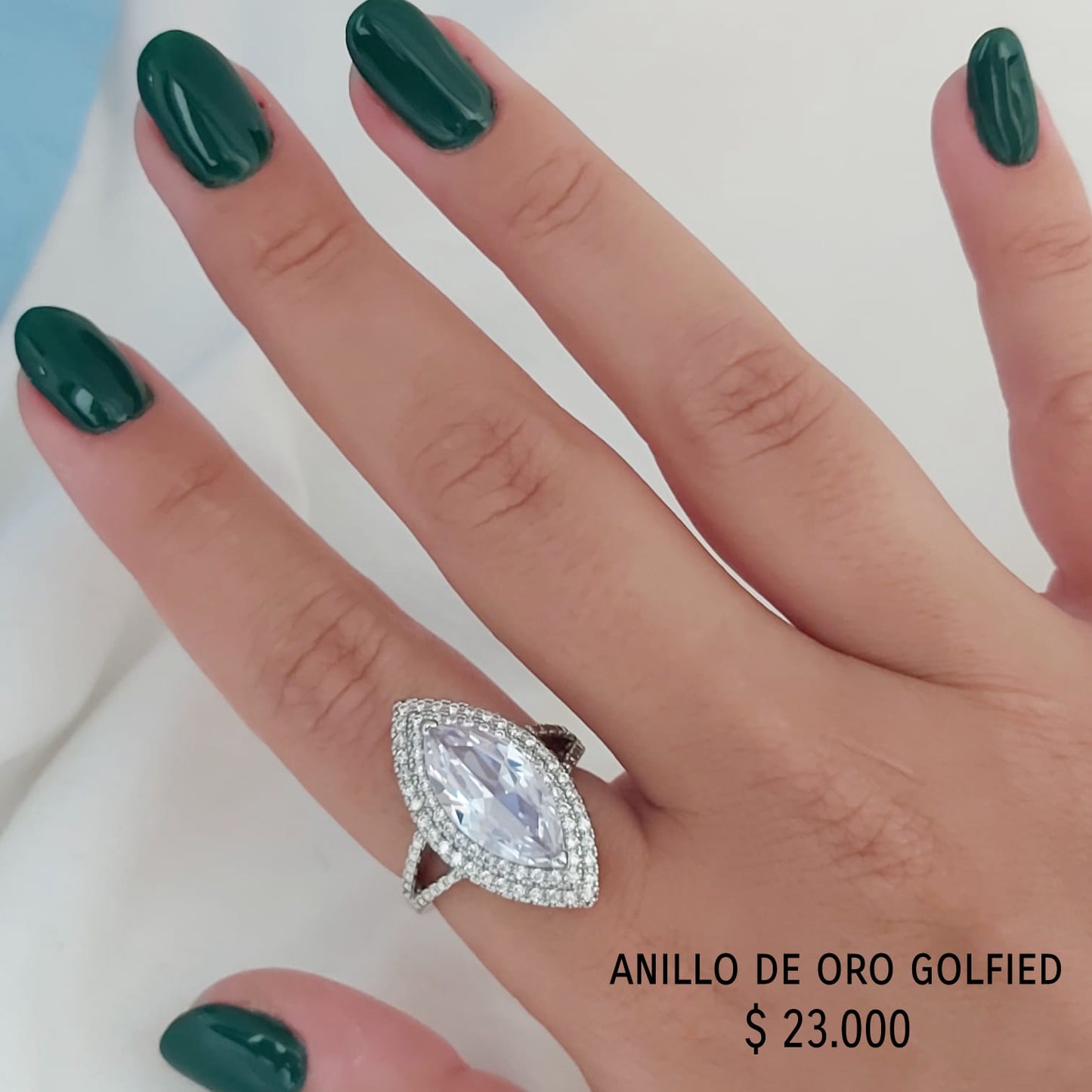 Anillo de oro golfield rodinado