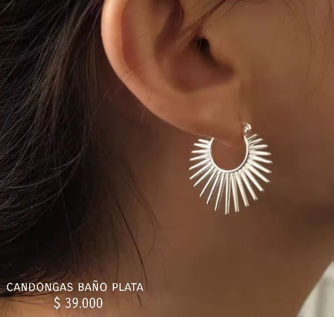 Aretes baño plata